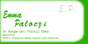 emma paloczi business card